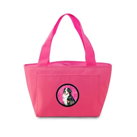 Carolines Treasures LH9379PK-8808 Pink Bernese Mountain Dog Zippered Insulated School Washable And Stylish Lunch Bag Cooler